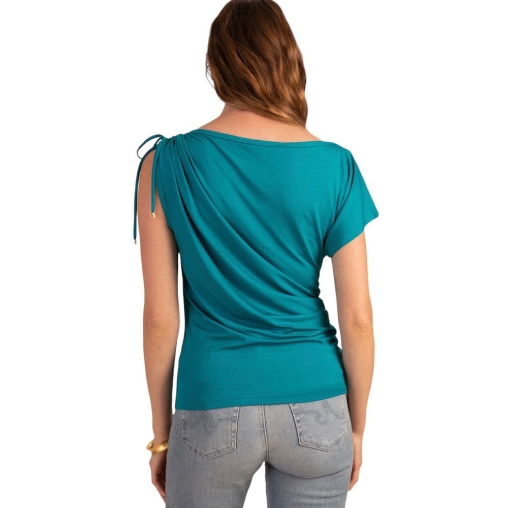 Trina Turk | AMUSING TOP in Tile Blue, NWT - Picture 4 of 10